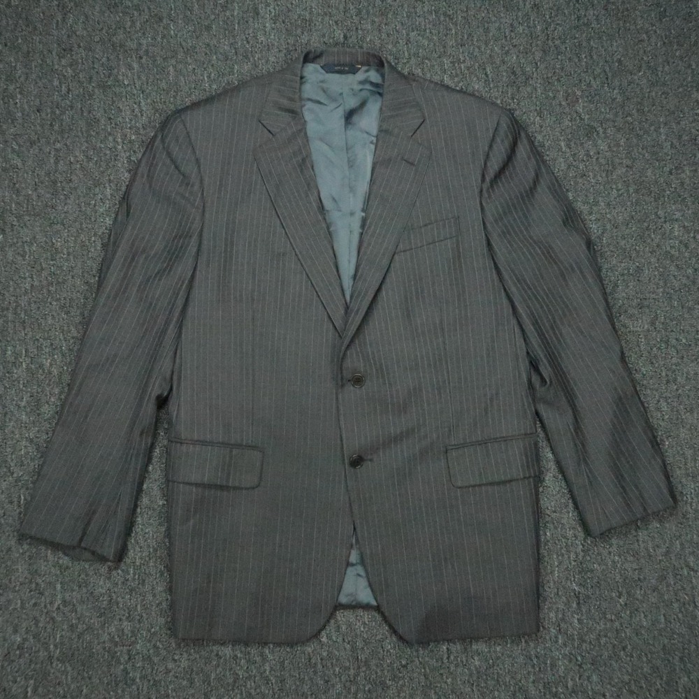 Brooks Brothers Blazer Mens 43R Gray Wool Pinstripe 1818 Madison Saxxon Jacket *